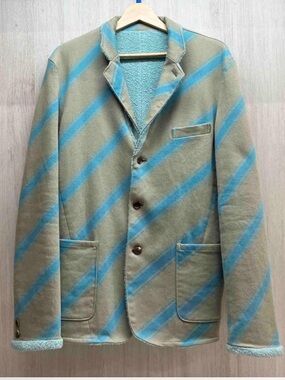 Vintage Undercover Light Blue and Gray Jacket with Textured Lining. Reversible.